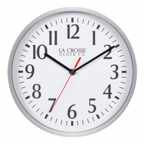 La Crosse Clock Company 8 Inch Basicis Analogy Wall Clock - Silver Perspective: front