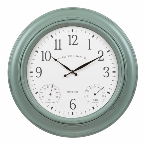 La Crosse Technology Indoor/Outdoor Wall Clock - Green Perspective: front
