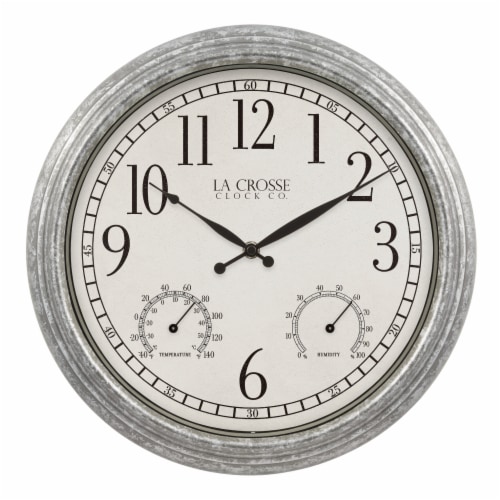 La Crosse Technology Silas Indoor/Outdoor Wall Clock Perspective: front