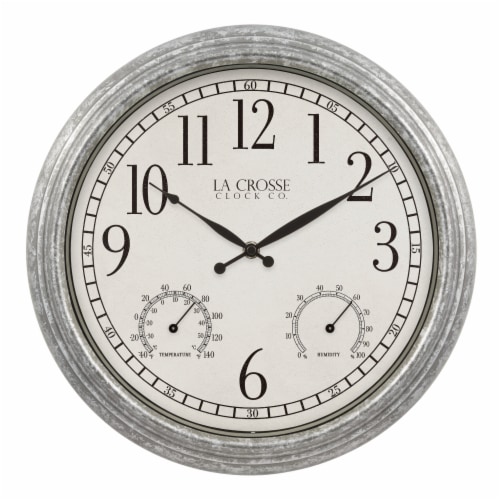 13-inch Outdoor Clock with Thermometer and Humidity