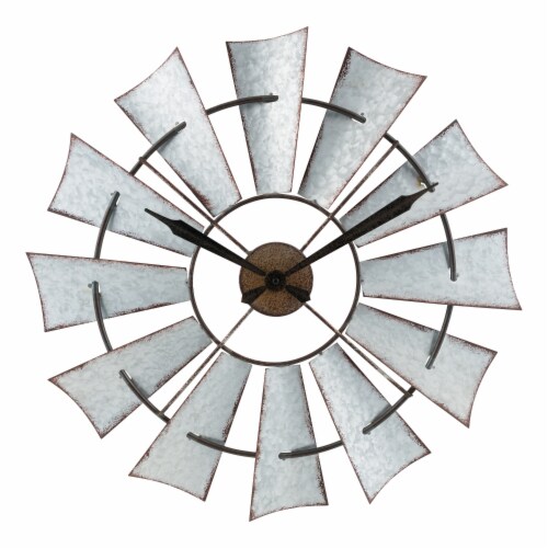 La Crosse Clock Company Windmill Analog Wall Clock - Silver Perspective: front