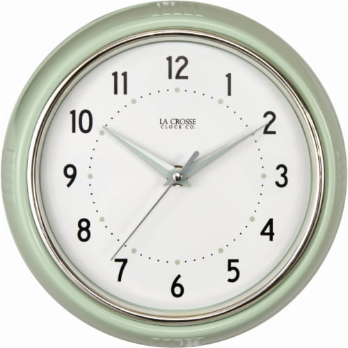 La Crosse® Technology Pistachio Diner Wall Clock - White Perspective: front