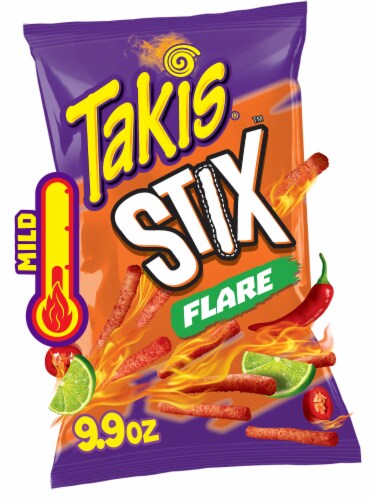 Takis Stix Spicy Flare Chili Pepper & Lime Corn Chips Perspective: front