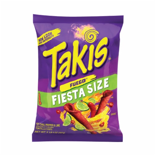 Takis® Fuego Hot Chili Pepper and Lime Rolled Tortilla Chips Fiesta Size Perspective: front