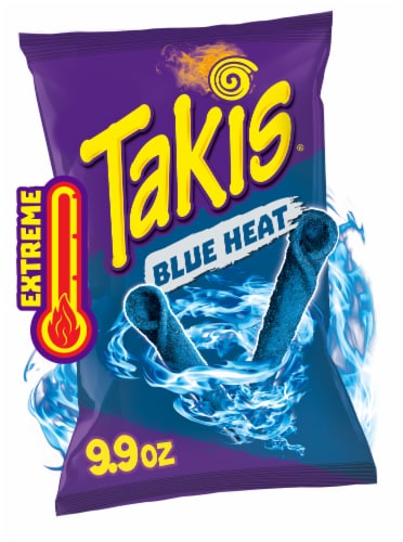 Takis Rolls Spicy Blue Heat Hot Chili Pepper Tortilla Chips Perspective: front