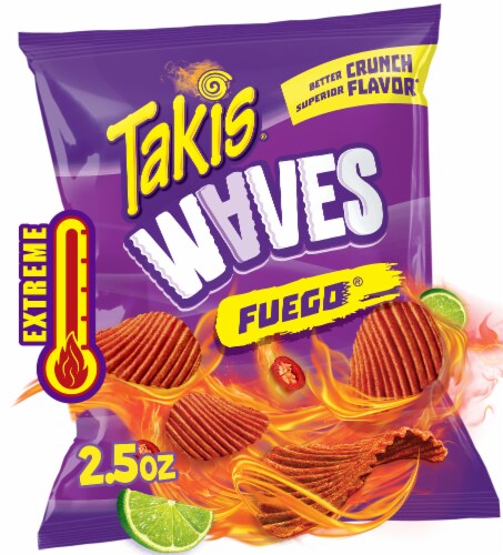 Takis® Waves Fuego® Hot Chili Pepper and Lime Wavy Potato Chips Perspective: front
