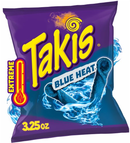 Takis Blue Heat Hot Chili Pepper Rolled Tortilla Chips Perspective: front