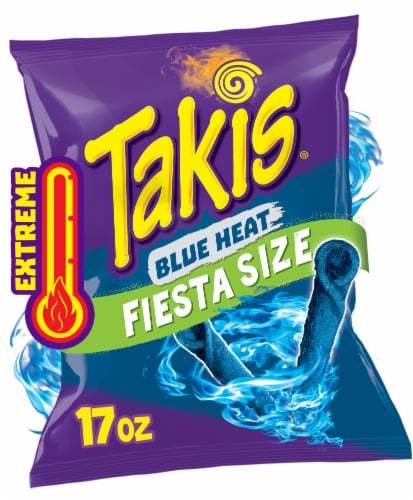 Takis Blue Heat Hot Chili Pepper Rolled Tortilla Chips Perspective: front
