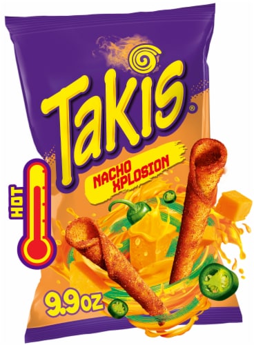 Takis Nacho Xplosion Cheese and Chili Pepper Rolled Tortilla Chips Perspective: front