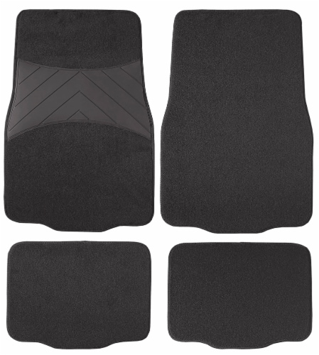 Roadwear Carpet Floor Mat Set with Rubber Heel Pad - Black Perspective: front