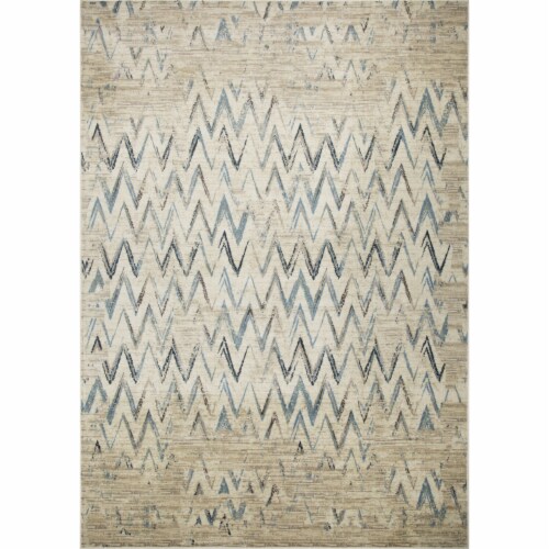 Heritage 9364 Ivory/Blue Chevron Area Rug, Size - 7'7 x10'10 Perspective: front
