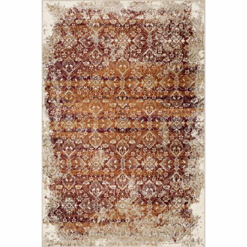 Heritage 9373 Ivory/Rust Anna Area Rug, Size - 5'3 x 7'8 Perspective: front