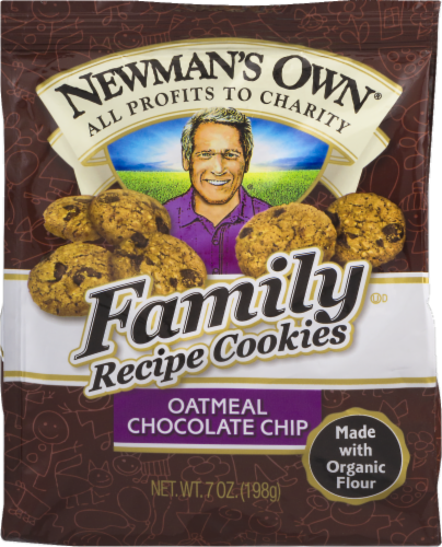 Newman's Own Oatmeal Chocolate Chip Cookies Perspective: front