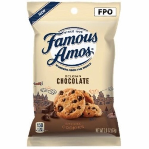 Famous Amos 2 oz Belgian Chocolate Cookies, Pack of 6 Perspective: front