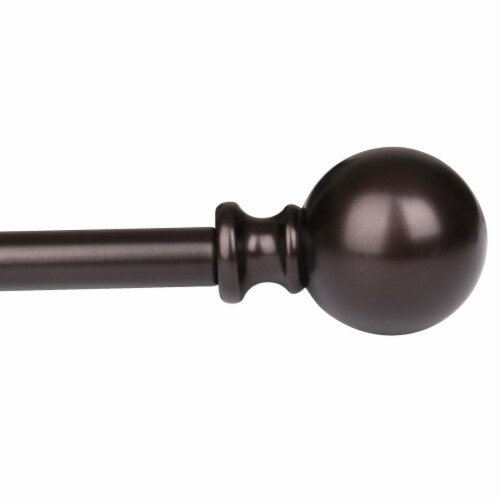 Utopia Alley D34RB 48-86 in. Adjustable Curtain Rod with Round Finials - Bronze Perspective: front