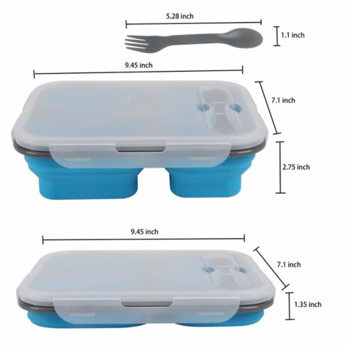 DISCOVERY ADVENTURES SILICONE LUNCH BOX WITH SPOON & FORK,COLLAPSIBLE –  Discovery-Mesuca