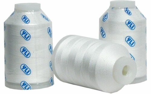 YLI Soft Touch 60/2ply Cotton Thread 1000yd White Perspective: front