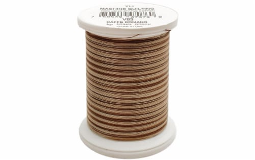YLI Merc Cotton Quilt Thread 500yd Caffe Romano Perspective: front