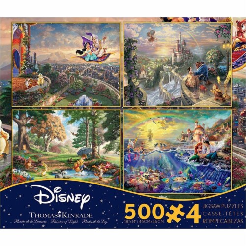 Thomas Kinkade Disney Jigsaw Puzzle 4 Pack 500 Pieces No