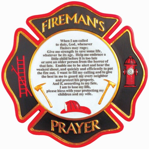 Spoontiques Firemans Prayer Stepping Stone/Wall Plaque Perspective: front