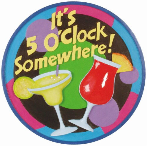 Spoontiques It's 5 O'Clock Somewhere Stepping Stone & Wall Plaque Perspective: front
