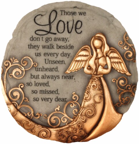 Spoontiques Bronze Angel Stepping Stone & Wall Plaque Perspective: front