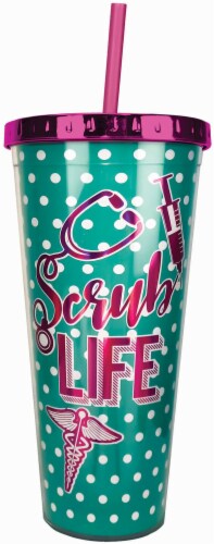 Scrub Life Foil Cup w/Straw Perspective: front