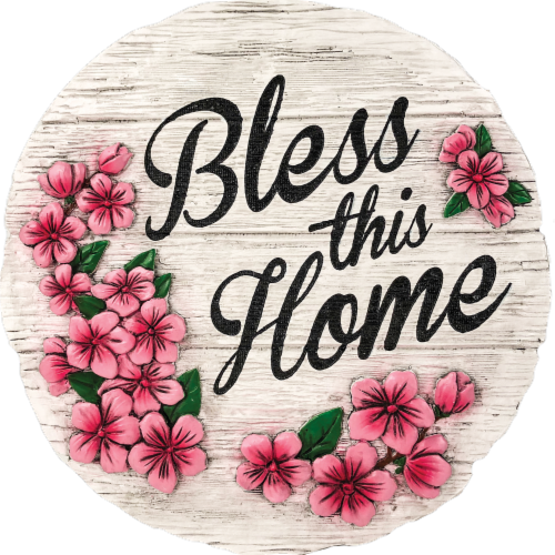 Spoontiques Bless This Home Stepping Stone and Wall Plaque Perspective: front