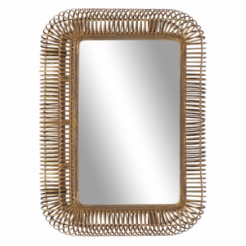 Juniper + Iris Brown Rattan Farmhouse Wall Mirror Perspective: front
