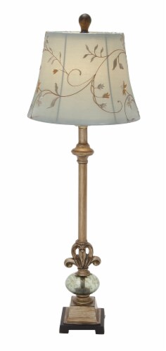 Juniper + Iris Tuscan Gold Polystone Glass Ball Buffet Lamp Perspective: front