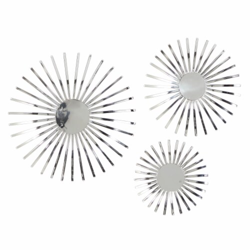 Juniper + Iris Silver Sunburst Stainless Steel Wall Decor Perspective: front