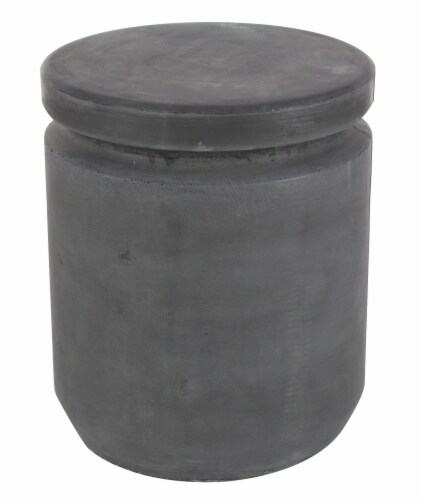 Juniper + Iris Grey Fiber Clay Industrial Outdoor Stool Perspective: front