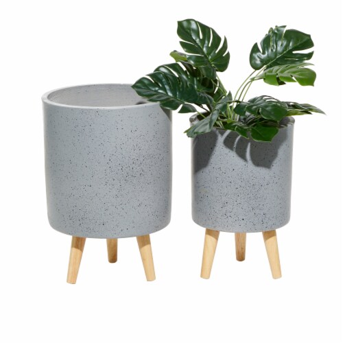 Juniper + Iris MgO Contemporary Planter - Light Grey Perspective: front