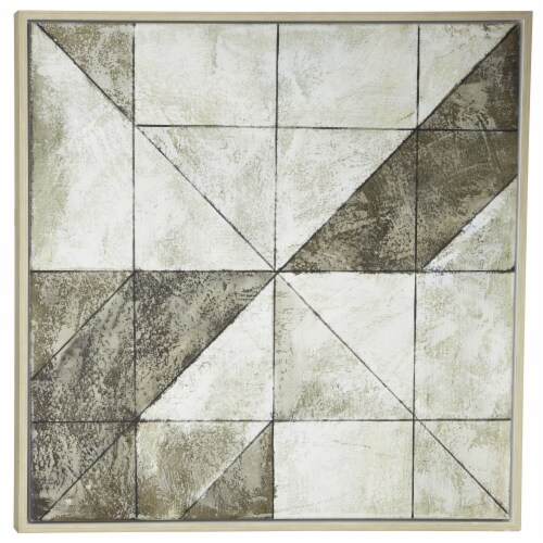 Juniper + Iris Contemporary Taupe/Brown/White Abstract Painting Perspective: front
