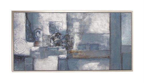 Juniper + Iris Grey Contemporary Abstract Canvas Wall Art Perspective: front
