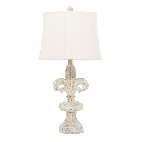 Juniper + Iris Polystone French Country Table Lamp - White Perspective: front