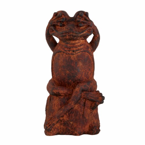 Juniper + Iris Magnesium Oxide Frogs Garden Scuplture - Rust Perspective: front