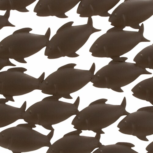 Attractive Metal Fish Wall Decor In Bronze- Saltoro Sherpi Perspective: front