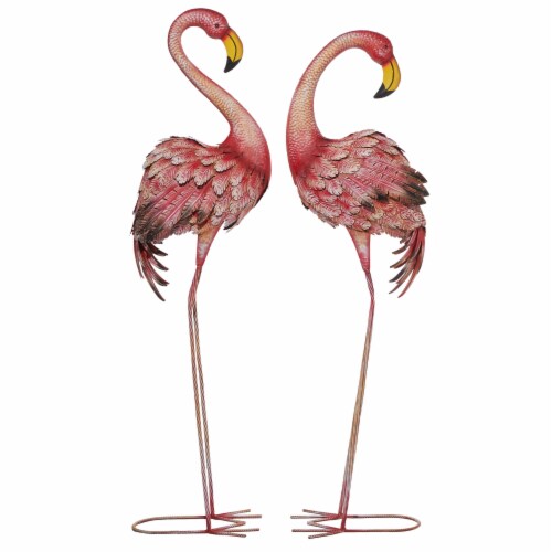 Juniper + Iris Coastal Metal Garden Sculpture Set - Pink Perspective: front