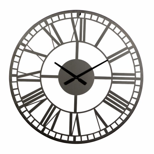 Juniper + Iris Metal Contemporary Wall Clock - Black Perspective: front