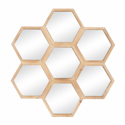 Juniper + Iris Wood Farmhouse Wall Mirror - Brown Perspective: front