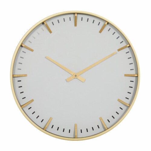 CosmoLiving White Glass Wall Clock Perspective: front