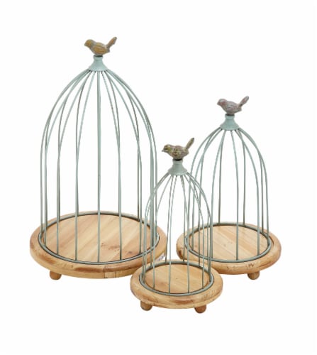 Juniper + Iris Tin Farmhouse Birdcage Planter - Green Perspective: front