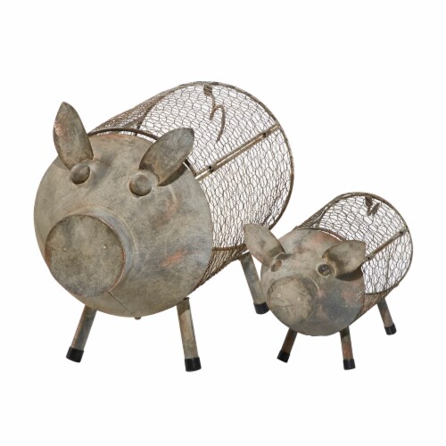 Juniper + Iris Metal Farmhouse Planter - Brown Perspective: front