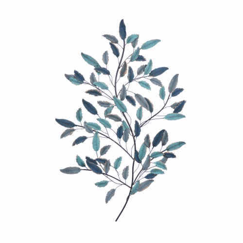 Juniper + IrisMetal Traditional Floral Wall Decor - Blue Perspective: front