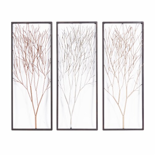 Juniper + Iris Metal Tree Wall Decor Panels - Silver/Gold/Bronze Perspective: front