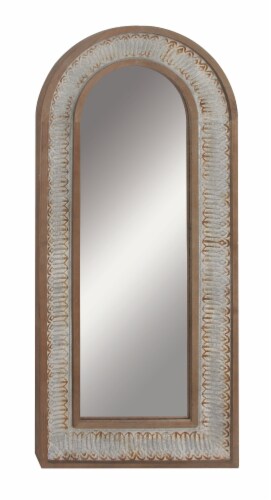 Juniper + Iris Farmhouse Wood Floor Mirror - Gold Perspective: front