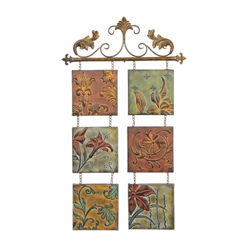 Juniper + Iris Metal Traditional Floral Wall Decor - Brown Perspective: front