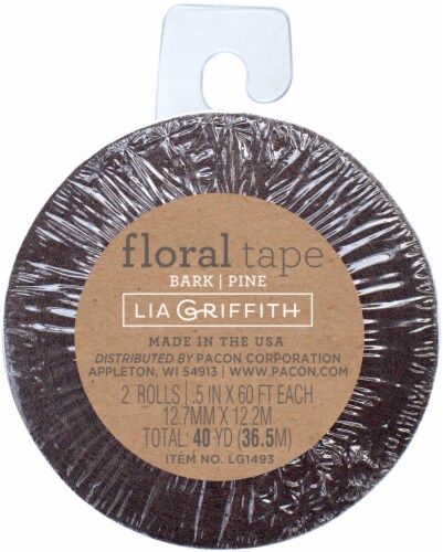 Lia Griffith Extra Fine Crepe Floral Tape .5 X60' 2/Pkg-Bark/Pine Perspective: front