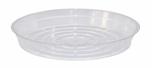 Curtis Wagner Plastics 6-Inch Vinyl Plant Saucer - Clear Perspective: front